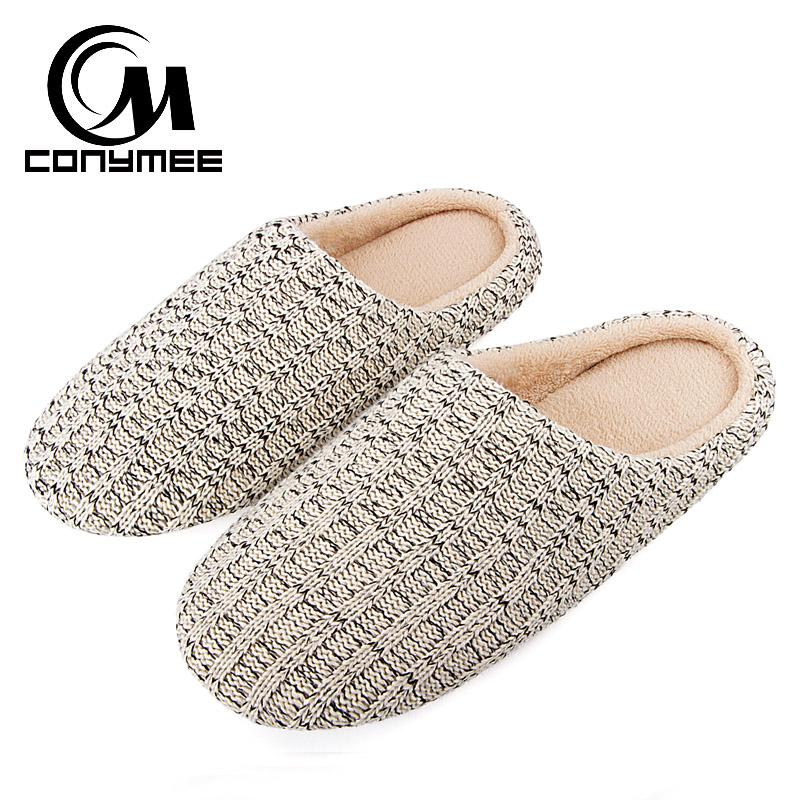 Slippers CONYMEE Winter Shoes Man Home, Wm-mx dark gray