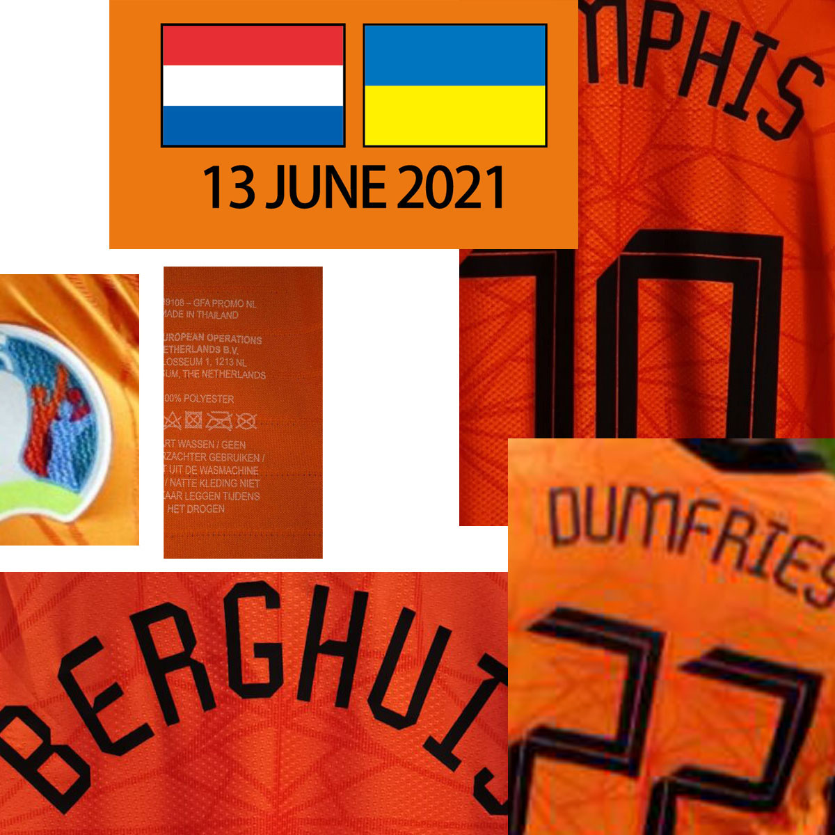 Home Textile 2021 Match Worn Player Issue Dumfries maillot DE Jong Weghorst Wijnaldum With Game MatchDetails All Full Sponsor Soccer Patch
Home Textile 2021 Match Worn Player Issue Dumfries maillot DE Jong Weghorst Wijnaldum With Game MatchDetails All Full Sponsor Soccer Patch