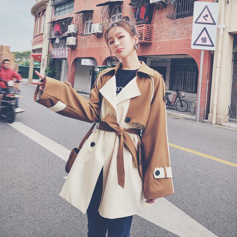 Women' Trench Coats Spring Fall Fashion Korean Style Splice Coat For Women Elegant Double Breasted Loose Bandage Windbreaker Outerwear F905, Beige
Women' Trench Coats Spring Fall Fashion Korean Style Splice Coat For Women Elegant Double Breasted Loose Bandage Windbreaker Outerwear F905, Beige