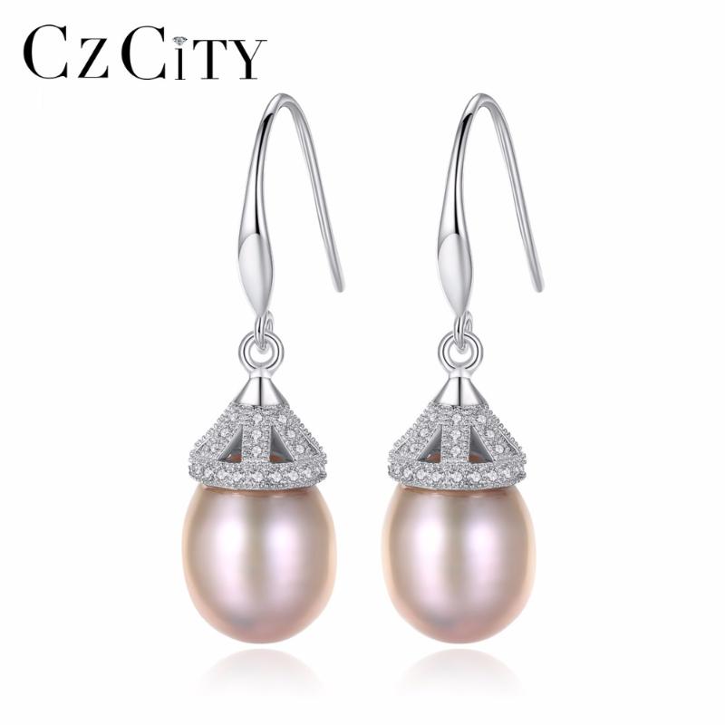 Dangle & Chandelier CZCITY Pure Natural Pearl Earrings 10-11mm Freshwater Drop Pearls 925 Sterling Silver Fine Jewelry Gift For Wome
Dangle & Chandelier CZCITY Pure Natural Pearl Earrings 10-11mm Freshwater Drop Pearls 925 Sterling Silver Fine Jewelry Gift For Wome