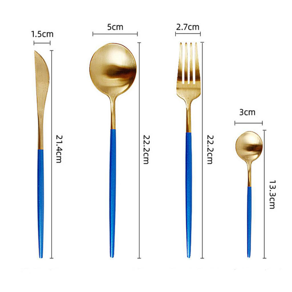 One knife, one fork and two tablespoons four pgs/set Spray Paint 304 Set of Stainless Steel Talheres Knife Spoon Kitchen Tool