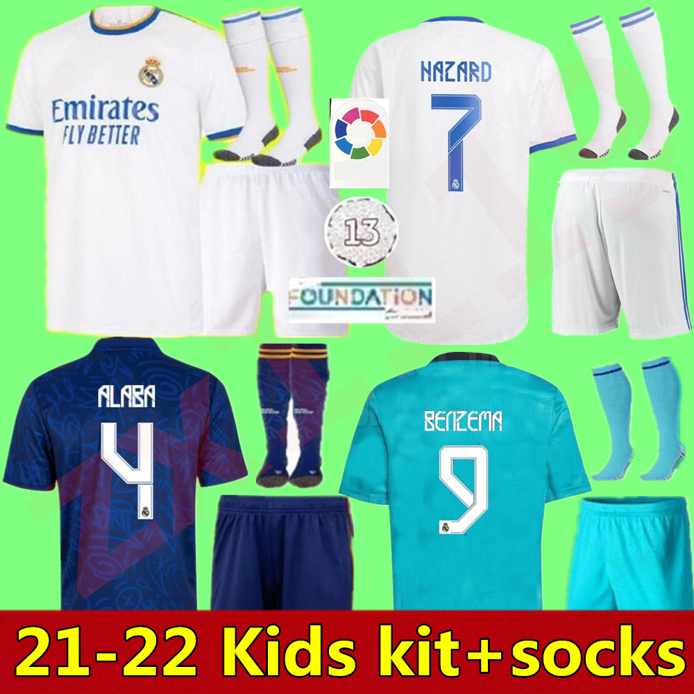 21 22 Real Madrid Soccer Jerseys kids kit sets 2021 2022 Home away 3rd BENZEMA HAZARD ASENSIO VINICUS JR MODRIC ALABA boys football shirt kits uniforms
21 22 Real Madrid Soccer Jerseys kids kit sets 2021 2022 Home away 3rd BENZEMA HAZARD ASENSIO VINICUS JR MODRIC ALABA boys football shirt kits uniforms
