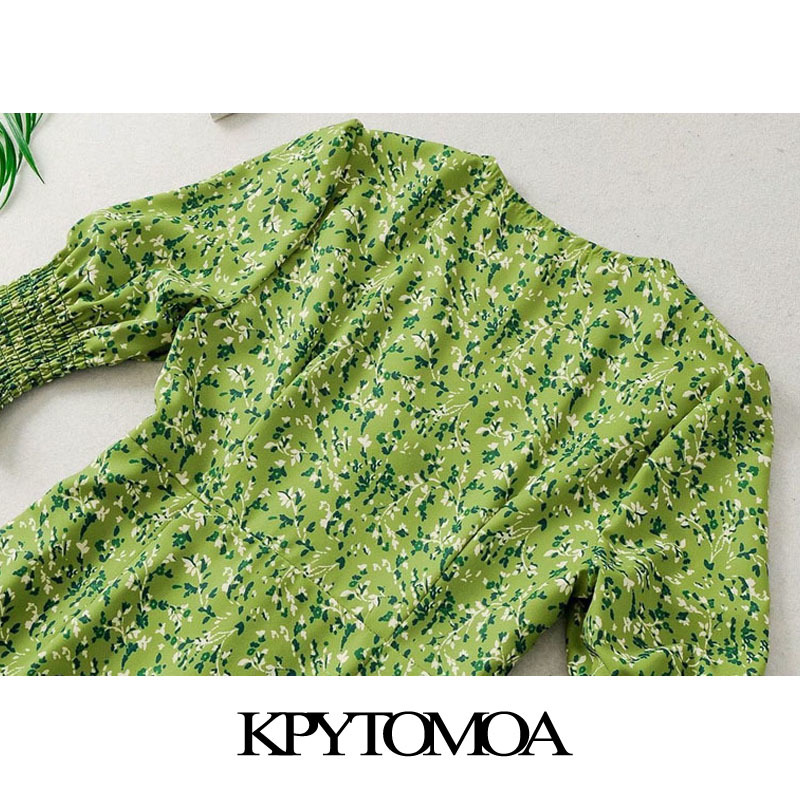 Women Chic Fashion Floral Print Buttons Mini Dress V Neck Short Sleeve Beach Female Dresses Vestidos Mujer 210420