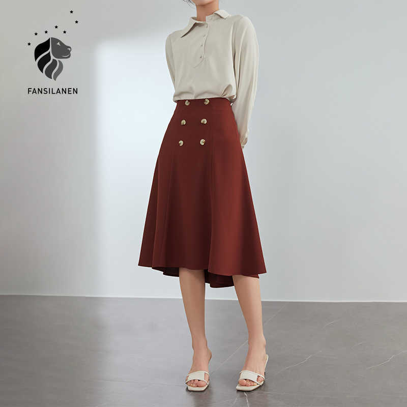 FANSILANEN Office lady elegant high waist midi skirt Women vintage office black a-line Spring summer asymmetrical 210607, Creamy-white
FANSILANEN Office lady elegant high waist midi skirt Women vintage office black a-line Spring summer asymmetrical 210607, Creamy-white