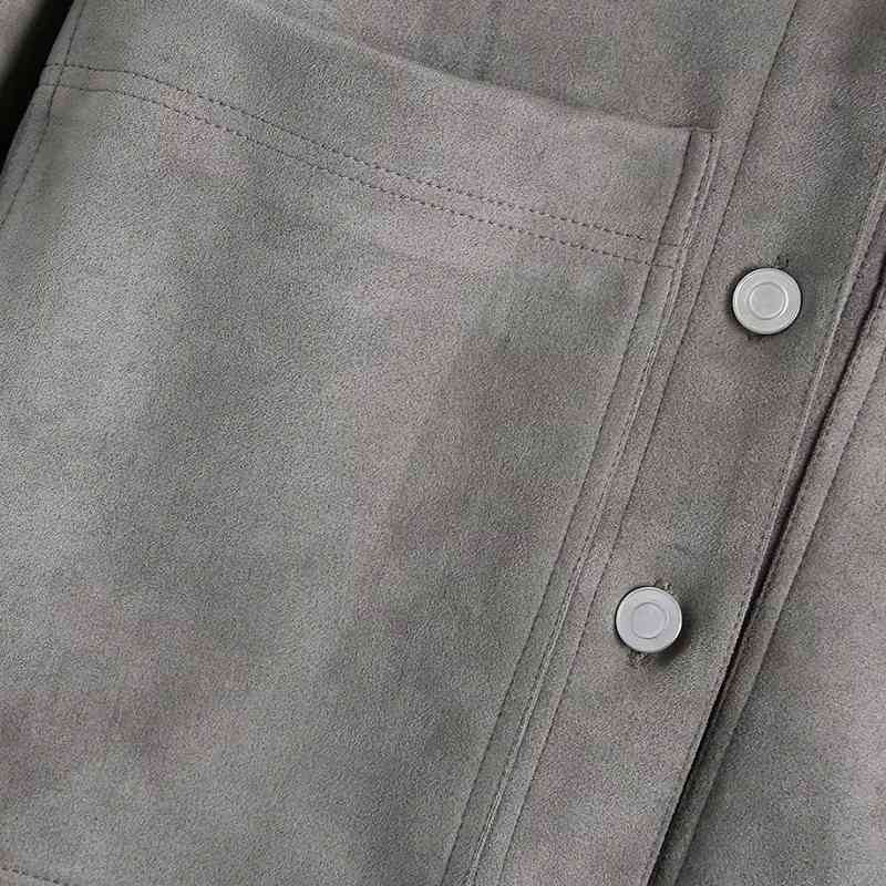 Women Patch Pocket Decoration Loose Blouse Female Turndown Collar Long Sleeve Shirt Casual Lady Tops Blusas S8315 210430