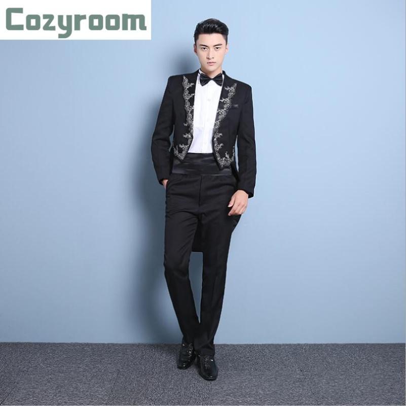 Men' Korean Fashion Embroidery Tuxedo Slim Blazers Suit Men Stage Costume Groom' Wedding Dress Host Performing -XXL Suits, Black
Men' Korean Fashion Embroidery Tuxedo Slim Blazers Suit Men Stage Costume Groom' Wedding Dress Host Performing -XXL Suits, Black