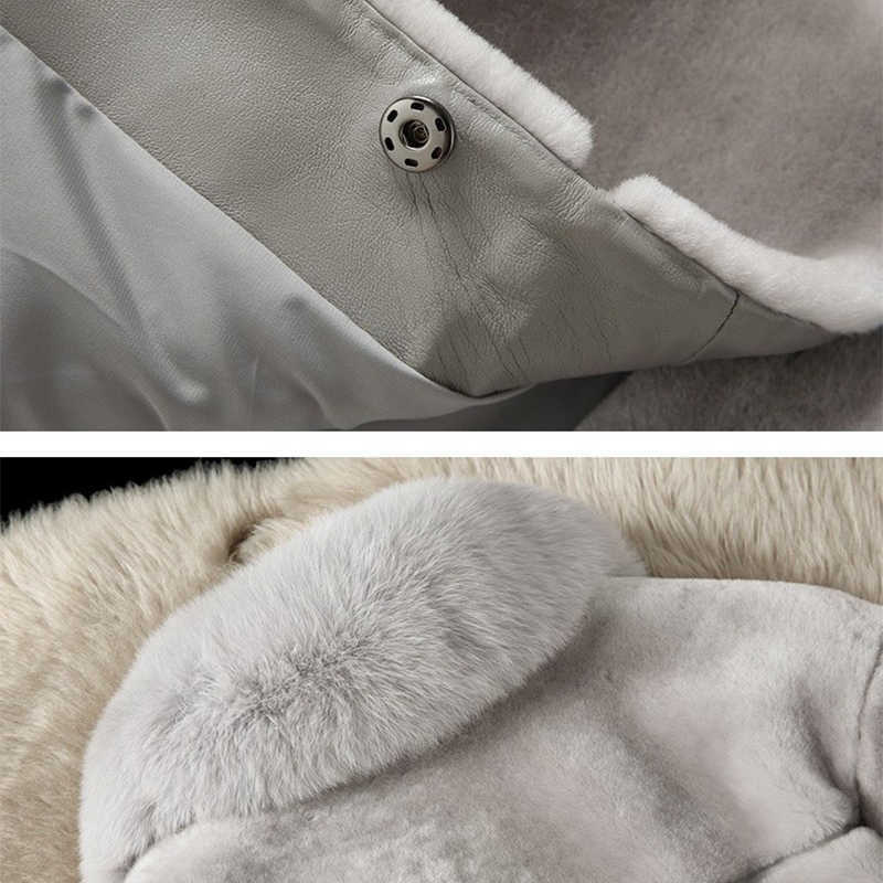 Faux Fur Coat Women Autumn Winter Long Jackets Female Casual Thick Warm Faux Fur Collar Coat Slim Outwear Clothes 5XL 210910
