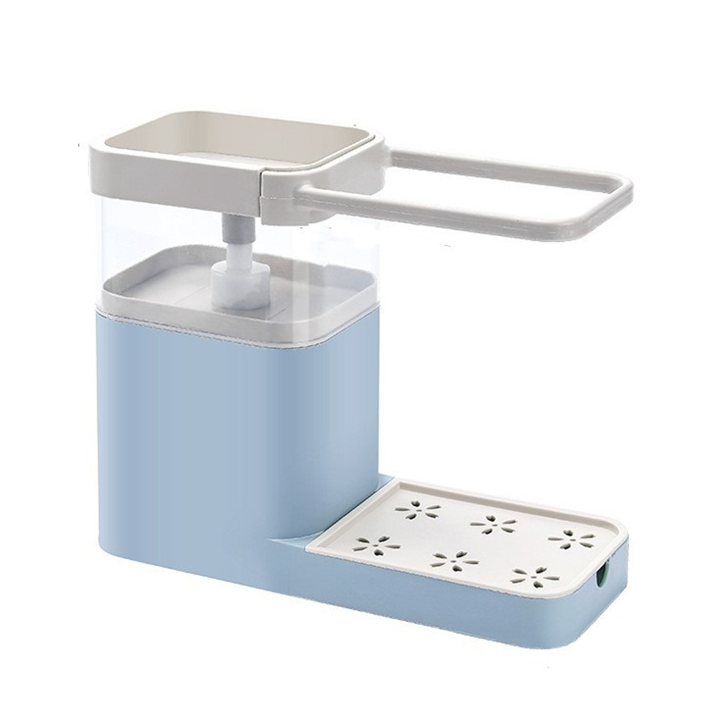 Soap dispenser (3 in 1), detergent container, sponge holder, dishcloth, towel, dishcloth, clothes rack, drainpipe trimmer