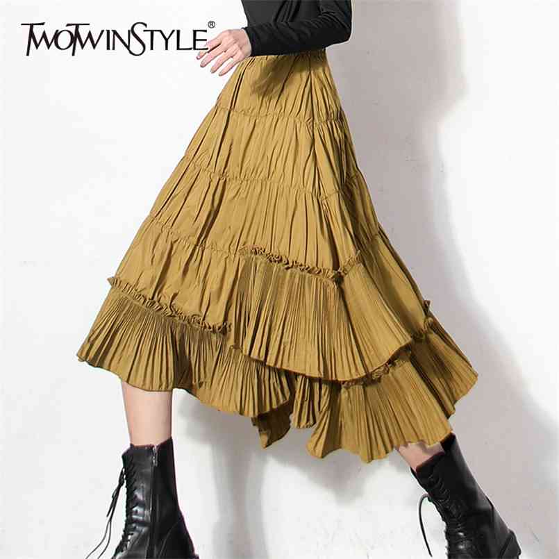 Vintage Ruched Skirt For Women High Waist Patchwork Midi Temperament Skirts Female Fashion Clothing 210521, Yellow
Vintage Ruched Skirt For Women High Waist Patchwork Midi Temperament Skirts Female Fashion Clothing 210521, Yellow