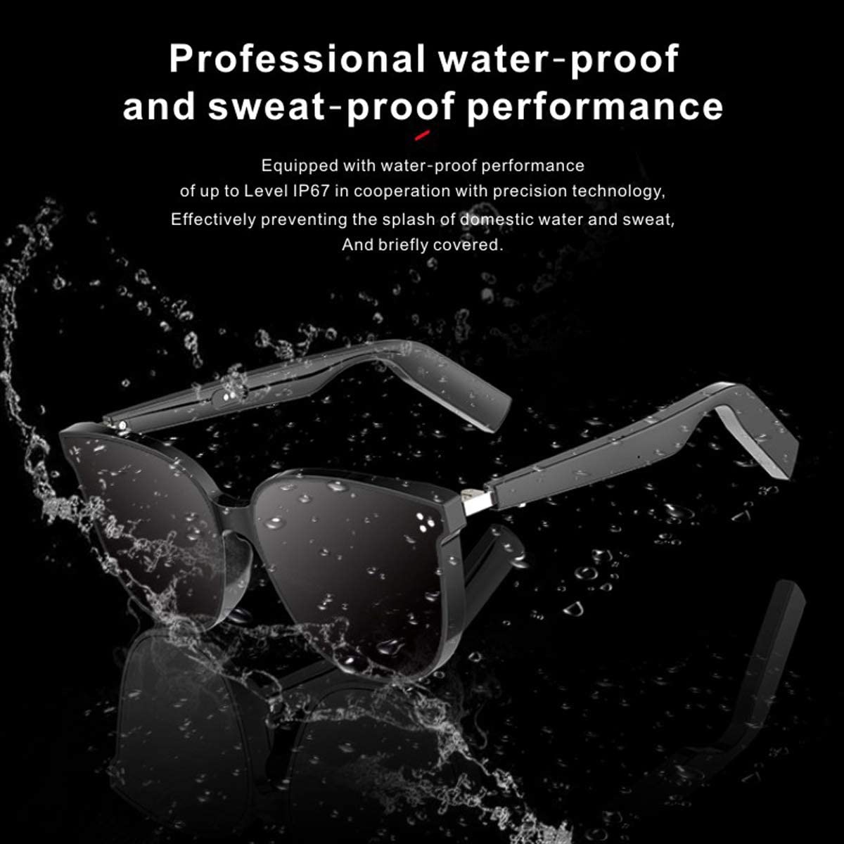 WGP Smart Glasses Wireless Bluetooth Open Ear Audio Driving Speaker Outdoor Compatible for All Phones\smart sunglasses