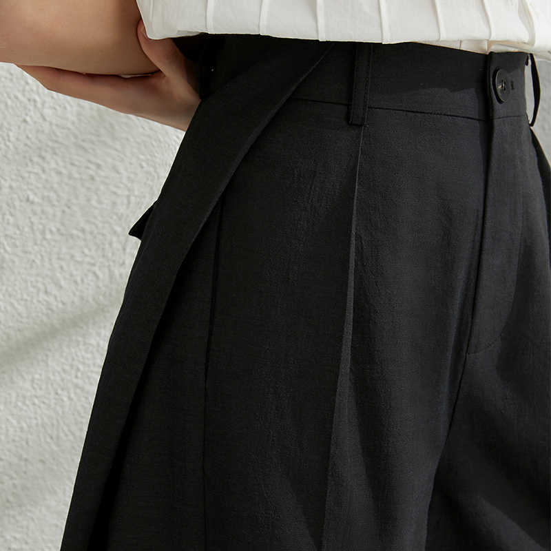 Women Wide Leg Pants Fashion Solid High Waist Loose Pockets Female Casual 12040225 210527