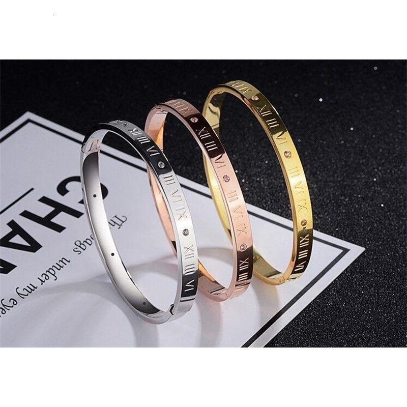 Bangles Women Cuff Crystal Roman Numerals Bracelets Gold Color Women Party Jewelry & Stainless Steel Bracelets, Black
Bangles Women Cuff Crystal Roman Numerals Bracelets Gold Color Women Party Jewelry & Stainless Steel Bracelets, Black