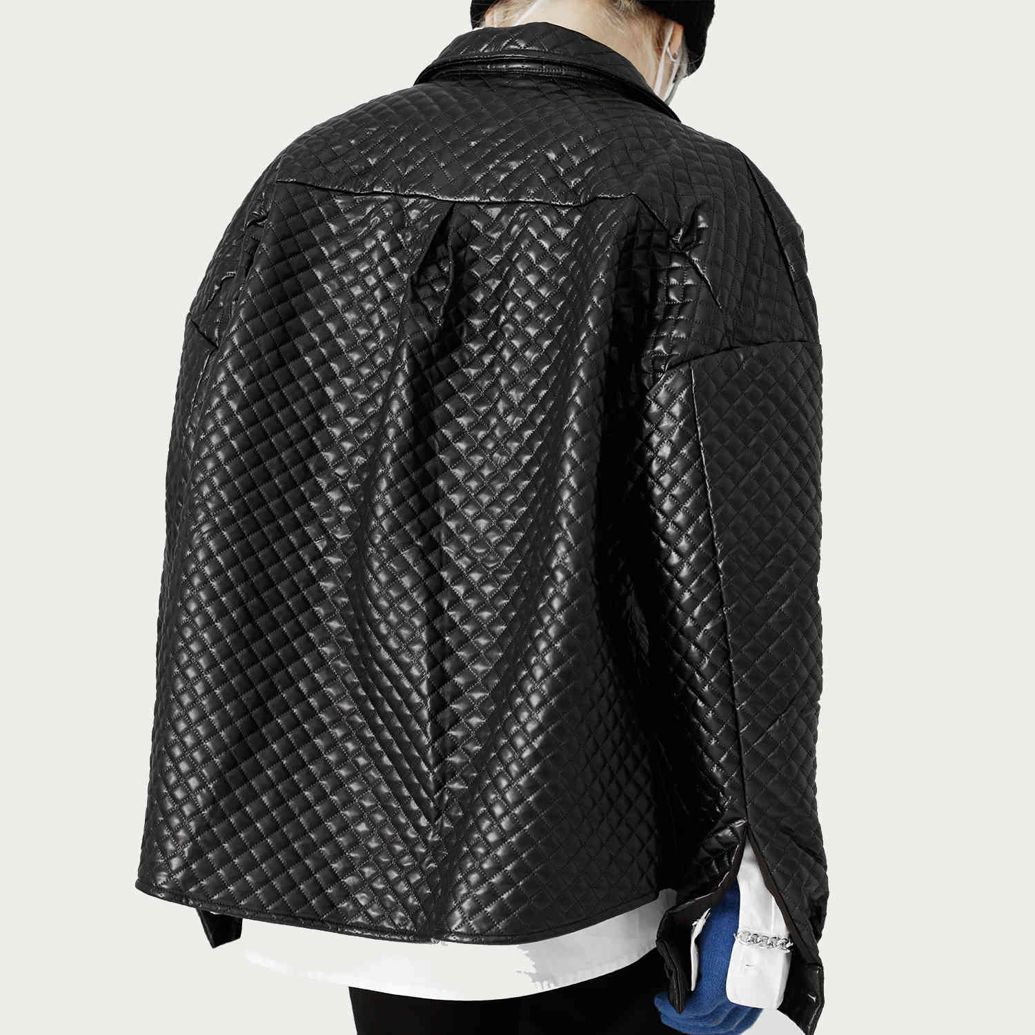 IEFB men's wear spring witner jackets Korean loose Printed diamond lattice coat for men oversized clothes 9Y4602 210524