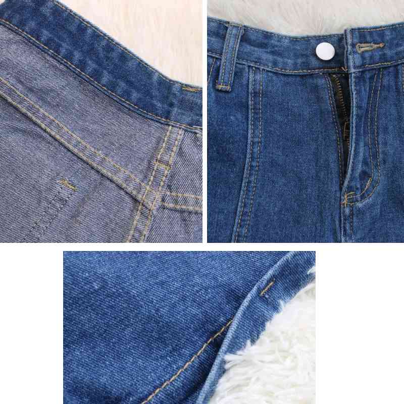LYZCR Wide Leg Denim Shorts For Women Summer High Waist Jeans Shorts Women Casual Loose Women's Shorts Jean White Kahki 210408
