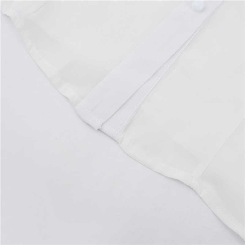 Spring Summer Stand Neck Cascading Ruffle Long Sleeve Blouse Solid Chiffon Casual Shirt Elegant Fashion Women Clothing 210525