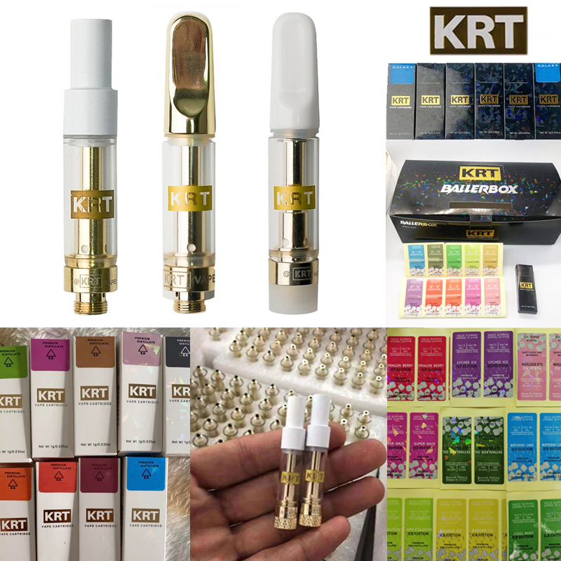 Top Quality KRT Vape Carts Premium Atomizer With Newest Black Packaging 10 Strains Ceramic Gold Glass Tank 0.8ml 1.0ml 510 Thread Thick Oil
Top Quality KRT Vape Carts Premium Atomizer With Newest Black Packaging 10 Strains Ceramic Gold Glass Tank 0.8ml 1.0ml 510 Thread Thick Oil