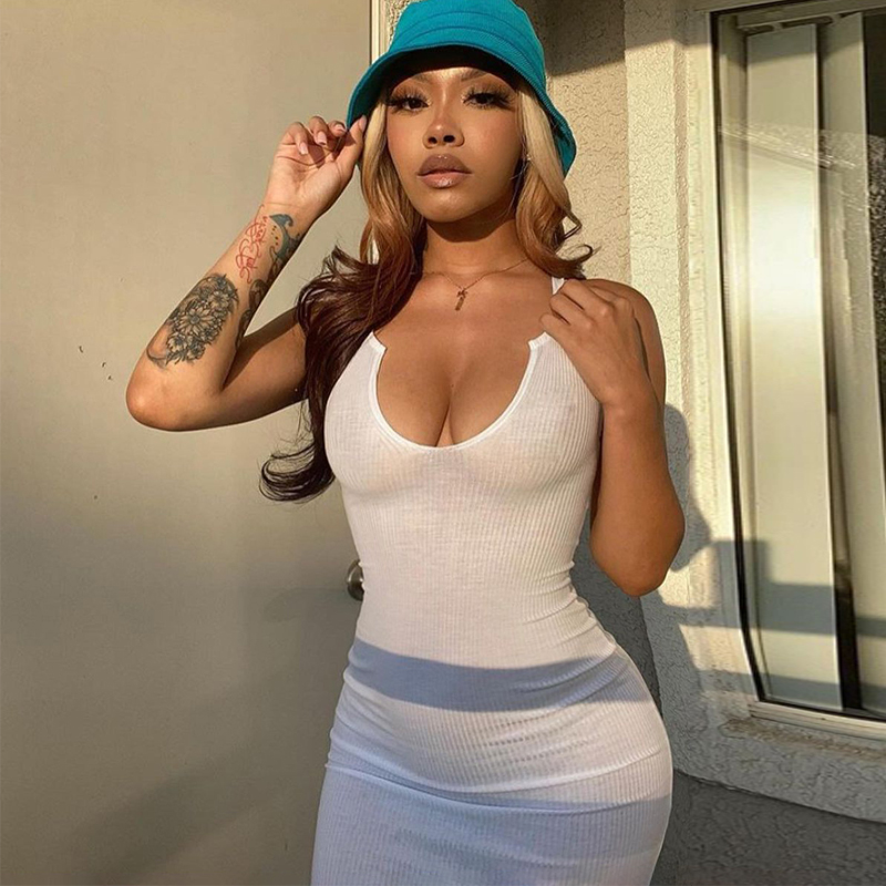 ribbed solid women sleeveless mini dress bodycon streetwear casual party club 2021 summer clothes slim elegant, Black;gray
ribbed solid women sleeveless mini dress bodycon streetwear casual party club 2021 summer clothes slim elegant, Black;gray