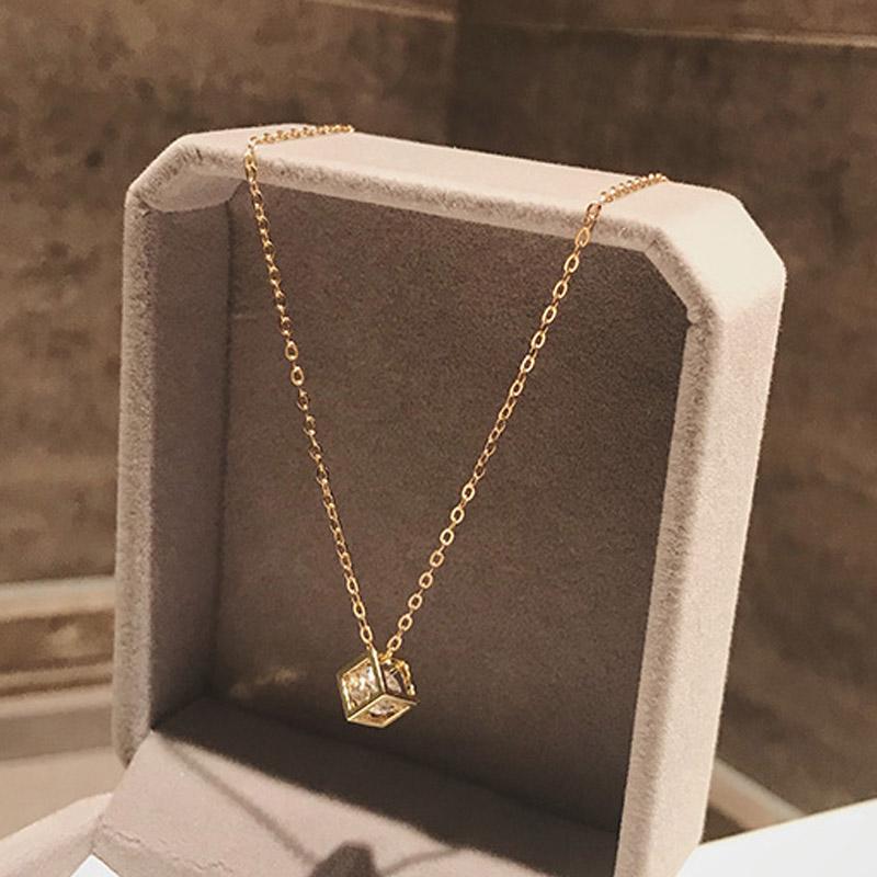 Pendant Necklaces Genuine Gold Coated S925 Silver Plated Chain Necklace Shiny Cube Zircon Choker For Women Korean Jewelry Gift
Pendant Necklaces Genuine Gold Coated S925 Silver Plated Chain Necklace Shiny Cube Zircon Choker For Women Korean Jewelry Gift