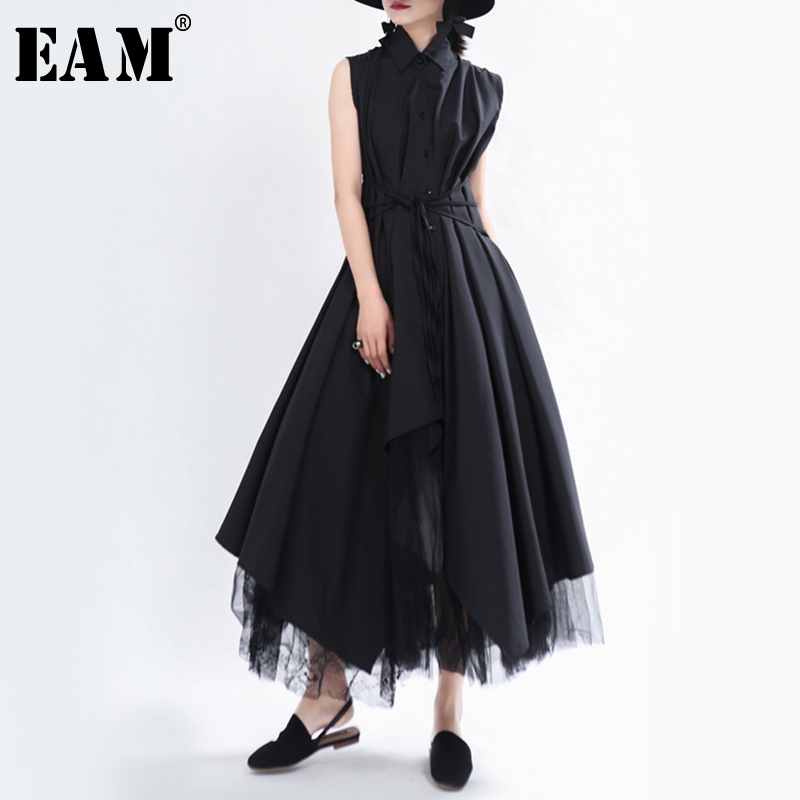 eam women black asymmetrical bandage long dress new lapel sleeveless loose fit fashion tide spring summer 2021 1t756, Black;gray
eam women black asymmetrical bandage long dress new lapel sleeveless loose fit fashion tide spring summer 2021 1t756, Black;gray
