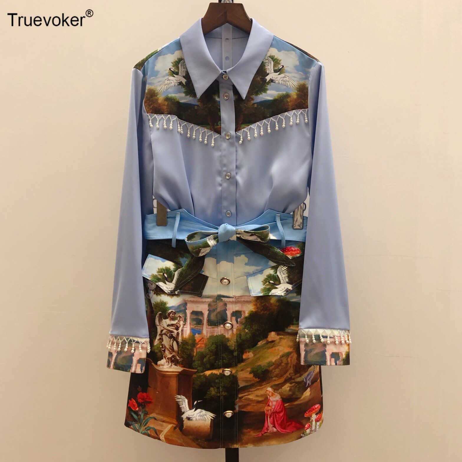 Truevoker Spring Runway Fashion Sets Lady Full Sleeve Vintage Building Angle Print Beading Tassel Tops With Skirt Two Pieces Set 210602, Blue
Truevoker Spring Runway Fashion Sets Lady Full Sleeve Vintage Building Angle Print Beading Tassel Tops With Skirt Two Pieces Set 210602, Blue