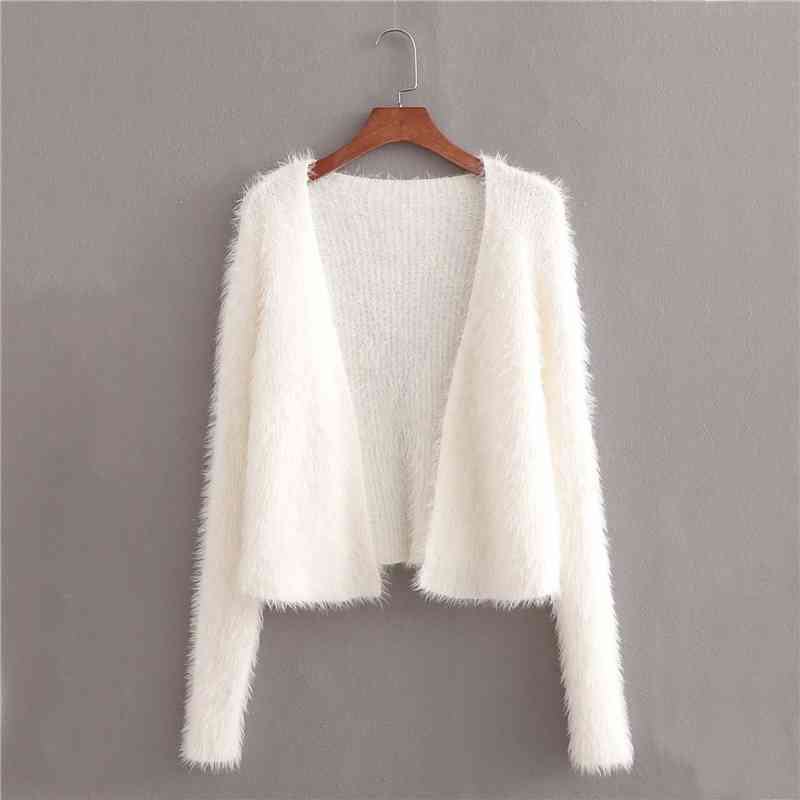 Elegant Women Chic Two Piece Suit Fashion Ladies Solid Sweater Tops Streetwear Female Sweet Soft Knitted Cardigan 210430