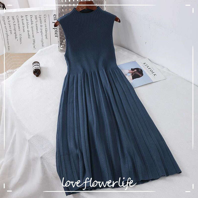 Elegant women knitted dress Vintage A-line Half turtleneck sleeveless pleated dresses Autumn winter sweater Bottoming Vestidos 210521, Khaki
Elegant women knitted dress Vintage A-line Half turtleneck sleeveless pleated dresses Autumn winter sweater Bottoming Vestidos 210521, Khaki