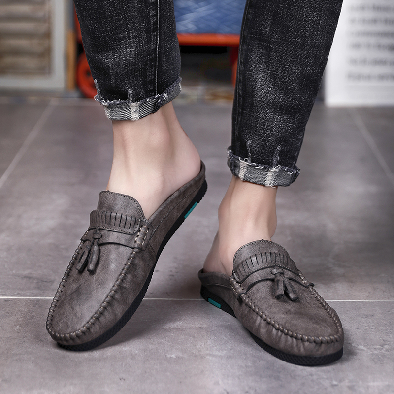 Summer Tassel Half Shoes for Men Loafers Slipper Brand Mules Handmade Fashion Sandals Slipon Man Lazy Shoes Leather Slippers, Grey
Summer Tassel Half Shoes for Men Loafers Slipper Brand Mules Handmade Fashion Sandals Slipon Man Lazy Shoes Leather Slippers, Grey