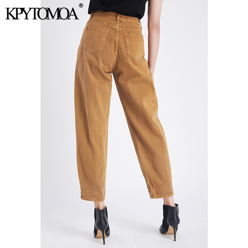 Stylish High Waist Harem Pants Washed Effect Jeans Women Fashion Pockets Zipper Fly With Darts Ankle Trousers Jean 210420