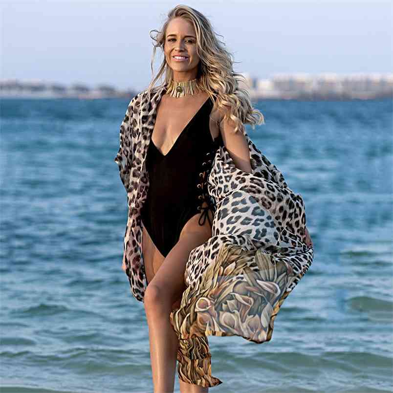 Leopard Long Beach Dresses Chiffon Cover Up Summer Cardigan Swimsuit Half Sleeve Swimwear Women Belted Bathing Suit 210604
Leopard Long Beach Dresses Chiffon Cover Up Summer Cardigan Swimsuit Half Sleeve Swimwear Women Belted Bathing Suit 210604