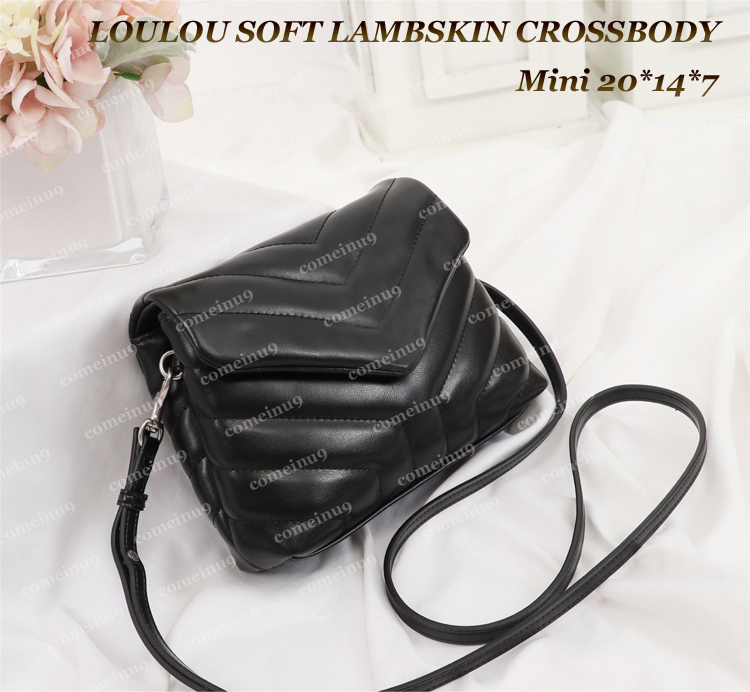 Fashion Women's Solf Lambskin Mini Flap Bags LouLou Crossbody Chain bag Silver Hardware Genuine Leather lady Messenger Shoulder Purse Small Handbags 20cm, Black black hardware
Fashion Women's Solf Lambskin Mini Flap Bags LouLou Crossbody Chain bag Silver Hardware Genuine Leather lady Messenger Shoulder Purse Small Handbags 20cm, Black black hardware