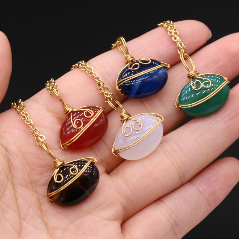 Pendant Necklaces Wholesale Natural Stone Necklace Simple Ball Agates Crystal Reiki Heal Women Jewelry Gifts
Pendant Necklaces Wholesale Natural Stone Necklace Simple Ball Agates Crystal Reiki Heal Women Jewelry Gifts
