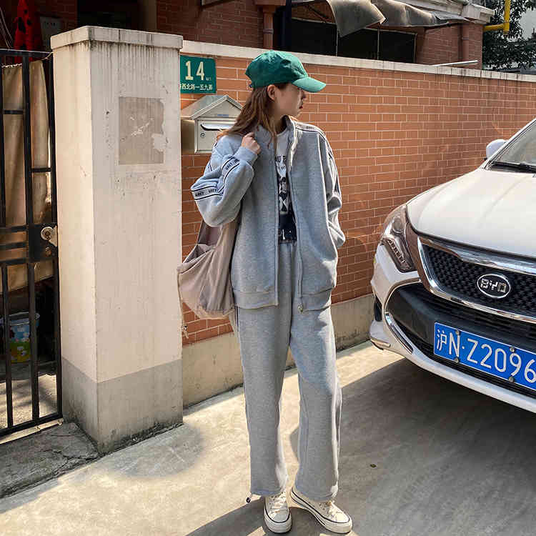 2 colors autumn winter women sets sweatshirt coat tops+long pants korean style women tracksuits women clothing set (F4115 210423