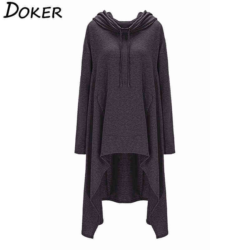 Autumn Winter Long Hoodies Sweatshirts Women Plus Size Loose Long Sleeve Hooded Sweatshirt Female Casual Pullover Hoodie 211108