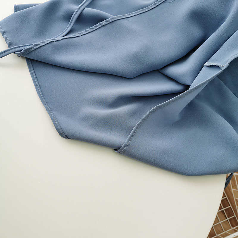 Summer Elegant Square Collar Chiffon Slim Dress Solid A-line Puff Sleeve High Waist Single Breasted Women Medium 210526