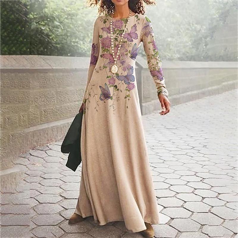 Casual Dresses Vintage Floral Printed Long Dress Women Fashion Sleeve O-neck Retro Party Maxi, Black;gray
Casual Dresses Vintage Floral Printed Long Dress Women Fashion Sleeve O-neck Retro Party Maxi, Black;gray