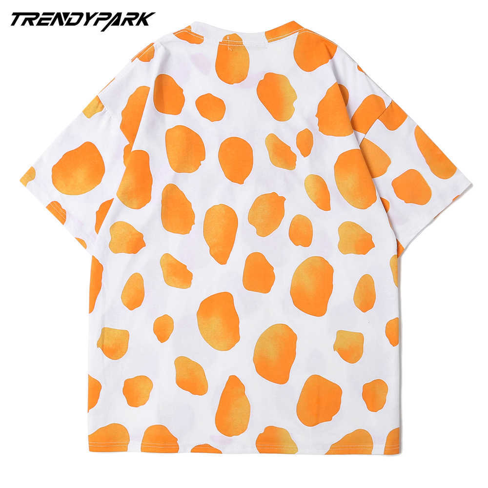 Men's Tshirt Color Blocks Printed Short Sleeve Hip Hop Oversized Cotton Casual Harajuku Streetwear Top Tee T-shirts 210601