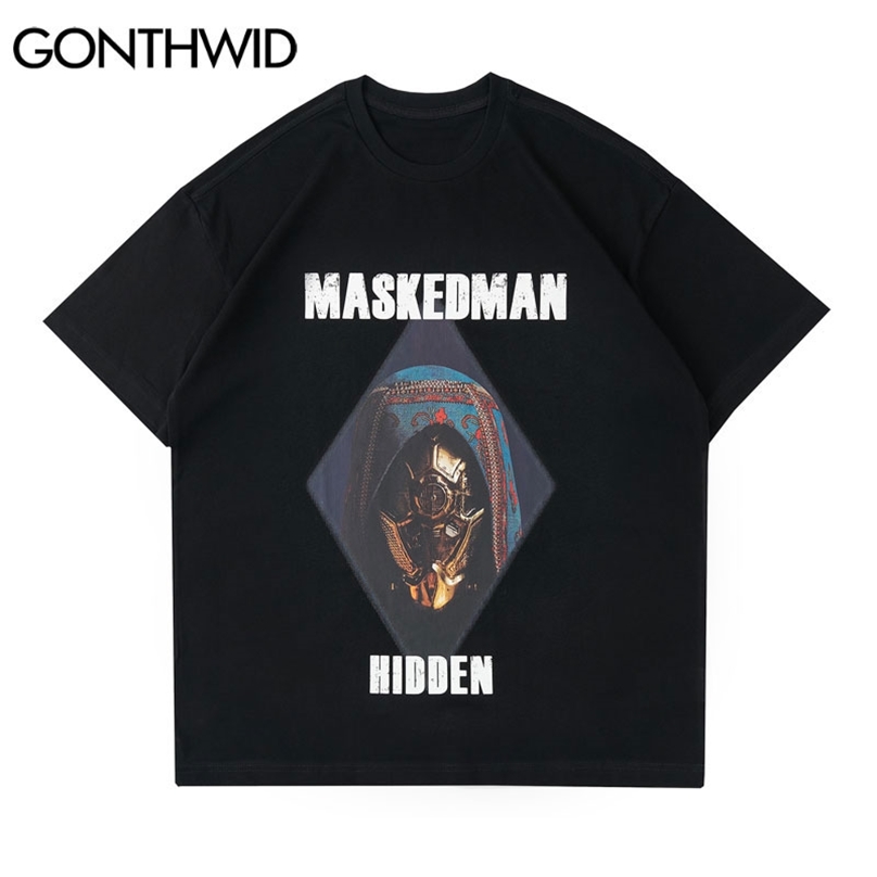 Tshirt Streetwear Mask Samurai Print Tees Shirts Hip Hop Harajuku Cotton Casual Loose Summer Hipster Short Sleeve Tops 210602, White
Tshirt Streetwear Mask Samurai Print Tees Shirts Hip Hop Harajuku Cotton Casual Loose Summer Hipster Short Sleeve Tops 210602, White