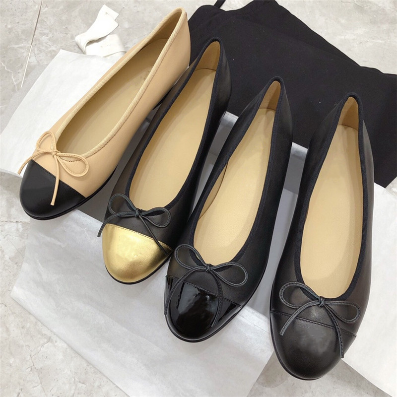 Designer Luxury Ladies Ballet Sandals Classic Flat Shoes 100% Leather Two-color Stitching Bow Round Fashion Casual Shoe, Black
Designer Luxury Ladies Ballet Sandals Classic Flat Shoes 100% Leather Two-color Stitching Bow Round Fashion Casual Shoe, Black
