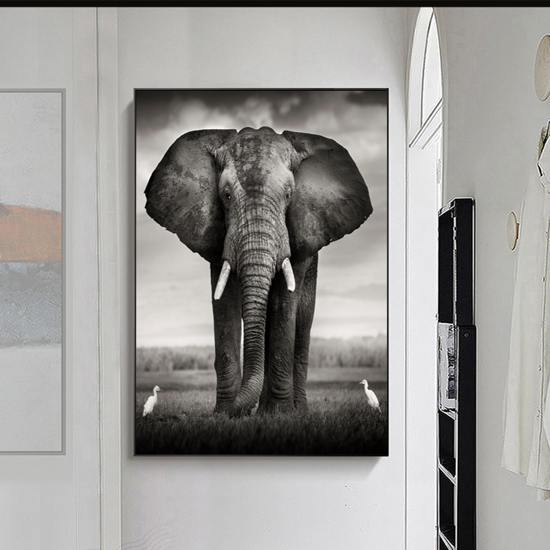 Elephant Posters Wall Painting For Living Room Home Decor Black And White Animal Canvas Pictures Prints NO FRAME