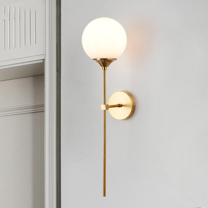 Wall Lamp Modern LED Glass Ball Nordic Clear/Amber/Smoke Gray E14 Gold Decorative Sconce Bedroom Bedside Pendant Light