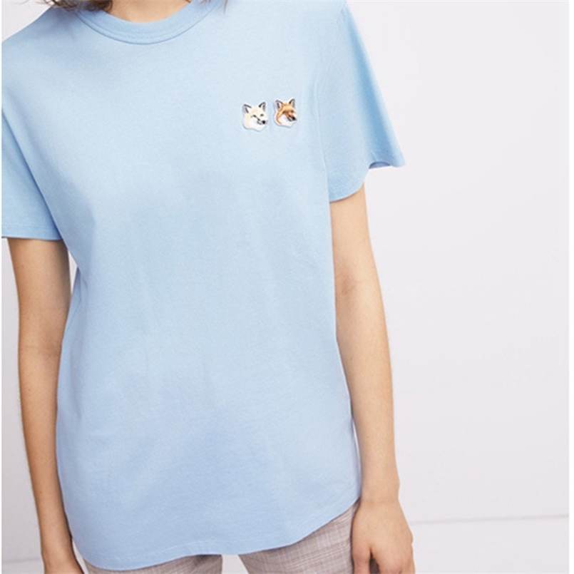 Unisex T-shirt Double Head Embroidery Solid Color Cotton Simple Short-sleeve Casual O-neck Tshirt Women and Men Summer 210708, Black
Unisex T-shirt Double Head Embroidery Solid Color Cotton Simple Short-sleeve Casual O-neck Tshirt Women and Men Summer 210708, Black