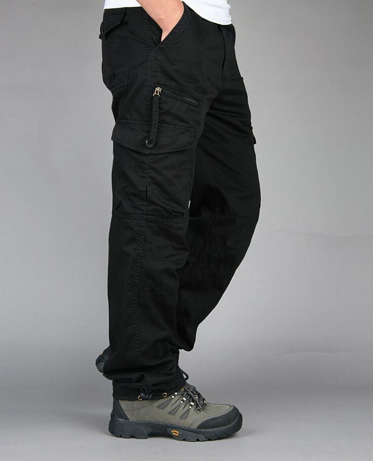 Men Cargo Pants Multi Pockets Military Tactical Outwear Streetwear Army Straight Slacks Casual Long Trousers Men's
