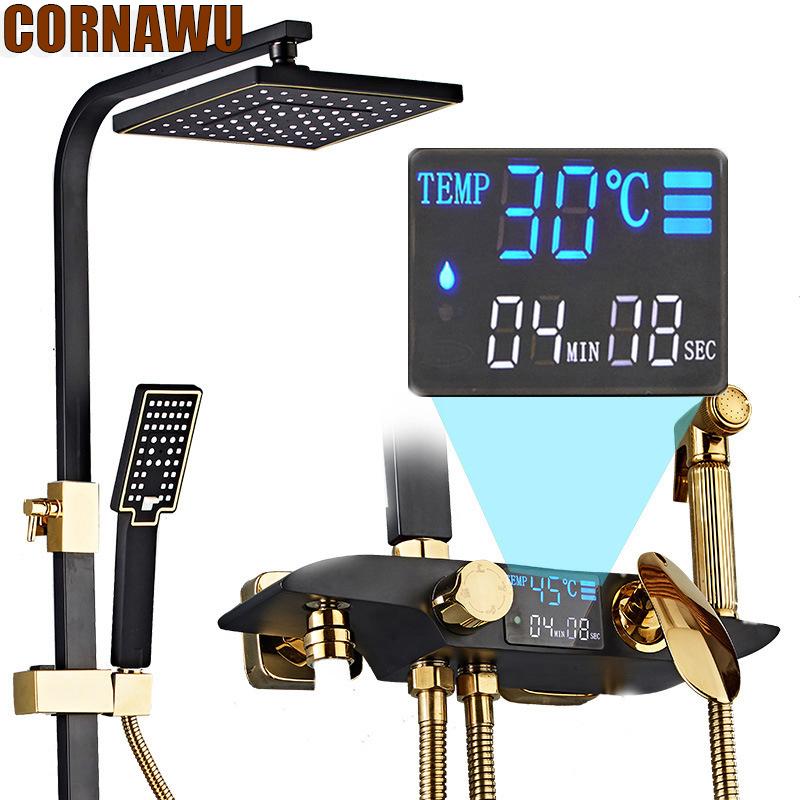 Bathroom Shower Sets Digital Mixer System Cold Thermostatic Showers Set Wall Mount Full Kit Bath Faucet Bathtub SPA Rain Torneira
Bathroom Shower Sets Digital Mixer System Cold Thermostatic Showers Set Wall Mount Full Kit Bath Faucet Bathtub SPA Rain Torneira