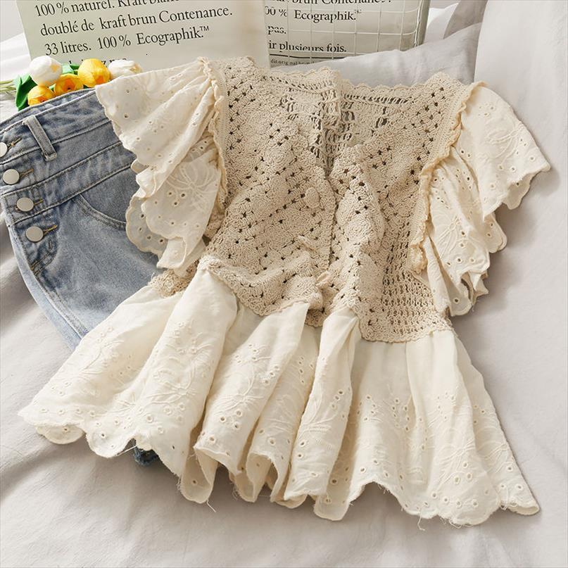 sweet crocheted v neck hollow womens sweater lace shirt women summer girl loose thin short sleeved top, White;black
sweet crocheted v neck hollow womens sweater lace shirt women summer girl loose thin short sleeved top, White;black