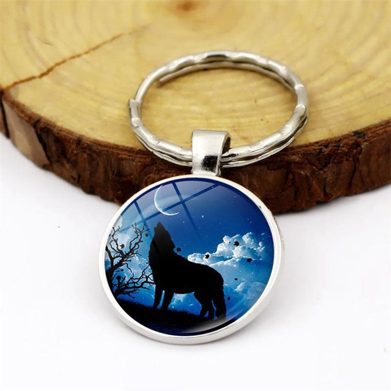Keychains WG 1pc Howling Wolf Moon Cabochon Keychain Pendant Time Gem Metal Glass Keyring Creative Jewellry Accessories Gift 
Keychains WG 1pc Howling Wolf Moon Cabochon Keychain Pendant Time Gem Metal Glass Keyring Creative Jewellry Accessories Gift