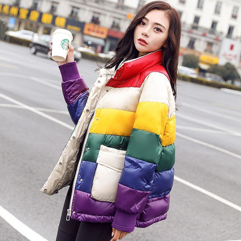 Women' Down & Parkas 2021 Fashion High Quilaty 90% Winter Jacket Women Coat Casual Rainbow Stripes Outwear Thick Warm Duck YRF121, Multi
Women' Down & Parkas 2021 Fashion High Quilaty 90% Winter Jacket Women Coat Casual Rainbow Stripes Outwear Thick Warm Duck YRF121, Multi