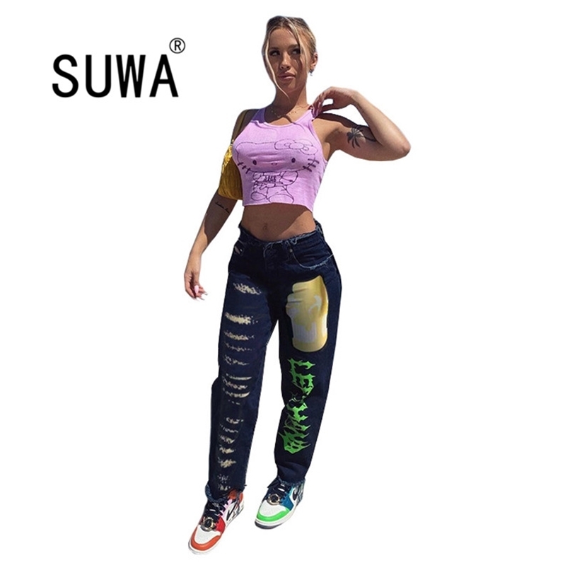 Trendy Chic Colorful Printed Cool Girl Streetwear BF Style Baggy Pants Trousers Women Clothes High Waist Sweatpants Wholesale 210525, Multi
Trendy Chic Colorful Printed Cool Girl Streetwear BF Style Baggy Pants Trousers Women Clothes High Waist Sweatpants Wholesale 210525, Multi