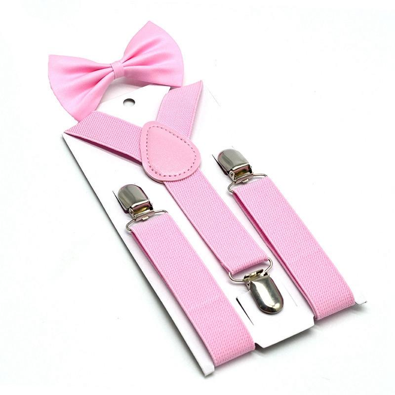 2022 new Kids Suspenders Bow Tie Set 7 Colors Boys Girls Braces Elastic Y-Suspenders with Bow Tie Fashion Belt or Children Baby Kids