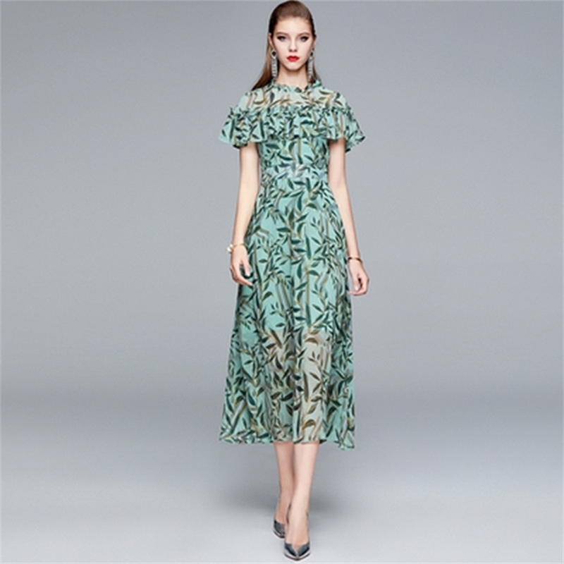 Summer Dress Runway Designer Long Mermaid Party Bow Ruffles Pearl Button Lantern Sleeve es 210603, Picture color
Summer Dress Runway Designer Long Mermaid Party Bow Ruffles Pearl Button Lantern Sleeve es 210603, Picture color