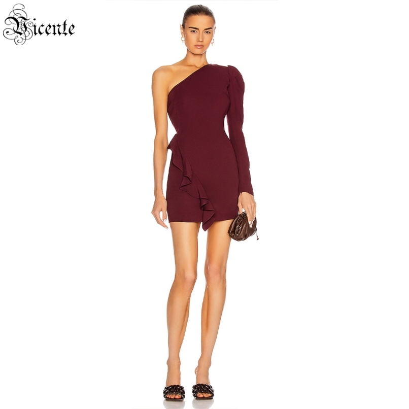 Women's Dress Important Occasion Party Wine Red One-Shoulder Ruffled Bandage 210520, Black
Women's Dress Important Occasion Party Wine Red One-Shoulder Ruffled Bandage 210520, Black